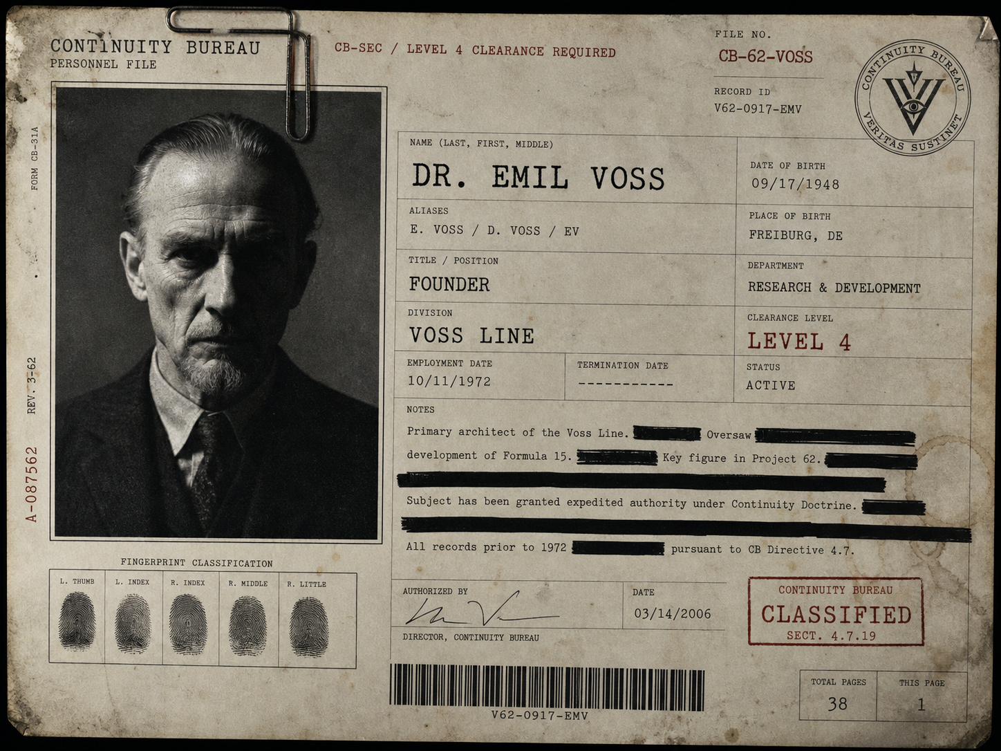 Dr. Emil Voss dossier